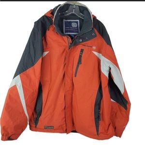 Free Country FCXtreme Fleece Lined Winter Jacket Hooded Mens M Orange